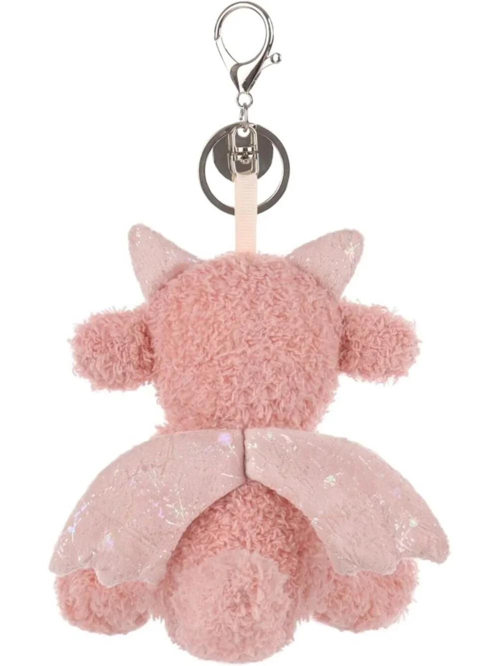 Cute Apricot Lamb Dragon Plush Keychain Toy for Kids' Backpack or Purse, 4.8